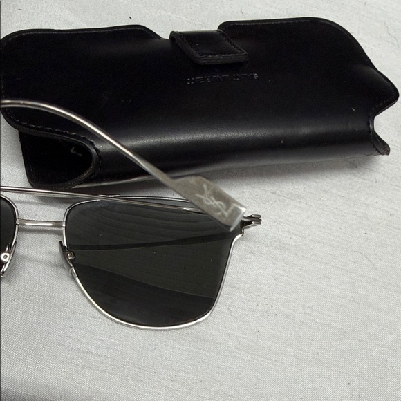 Saint Laurent SL 51 T titanium Aviator Sunglasses
